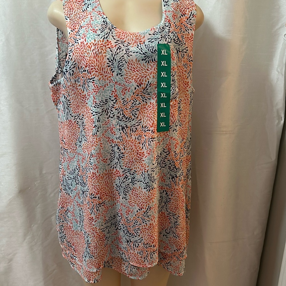 Fever XL Multi Color Tank Blouse